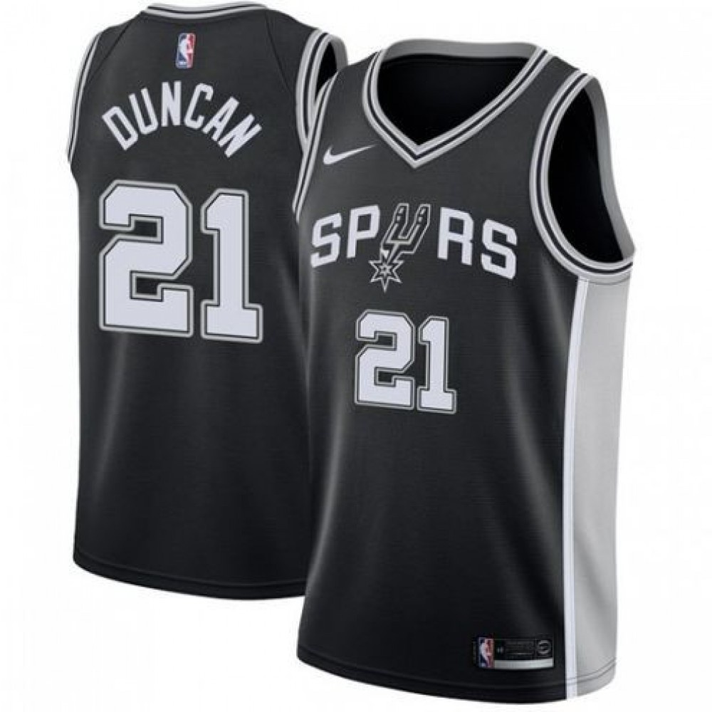 Men's San Antonio Spurs Tim Duncan #21 Black 2020/21 Swingman Jersey - Icon Edition-Pro Kit Vault | Brand New 26/27 Sports Jerseys